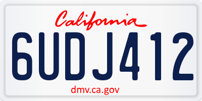 CA license plate 6UDJ412