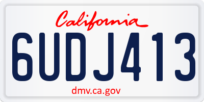 CA license plate 6UDJ413