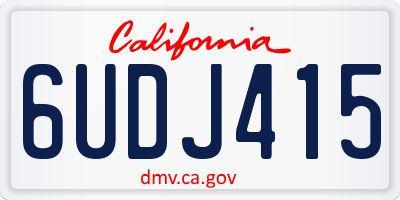 CA license plate 6UDJ415