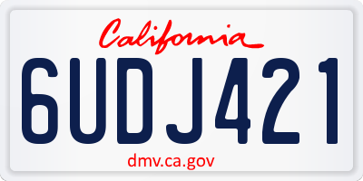 CA license plate 6UDJ421