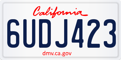 CA license plate 6UDJ423