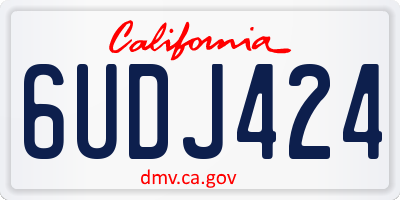 CA license plate 6UDJ424