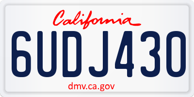 CA license plate 6UDJ430