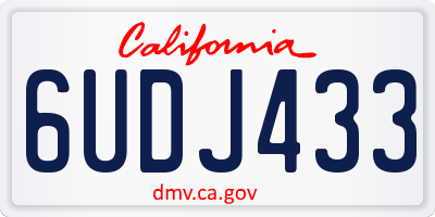 CA license plate 6UDJ433