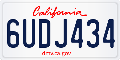 CA license plate 6UDJ434