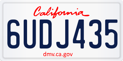 CA license plate 6UDJ435