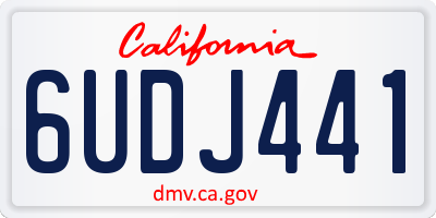 CA license plate 6UDJ441