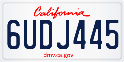 CA license plate 6UDJ445