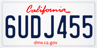 CA license plate 6UDJ455