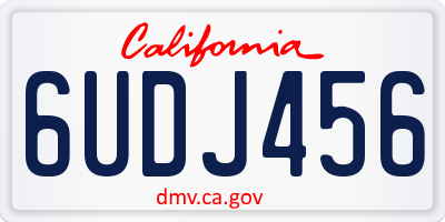 CA license plate 6UDJ456