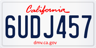 CA license plate 6UDJ457