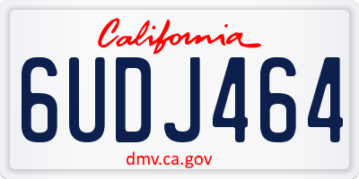CA license plate 6UDJ464