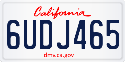 CA license plate 6UDJ465