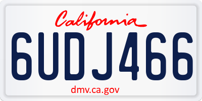 CA license plate 6UDJ466