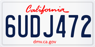 CA license plate 6UDJ472