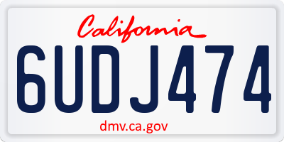 CA license plate 6UDJ474
