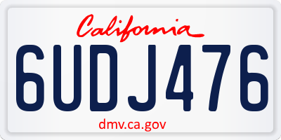 CA license plate 6UDJ476