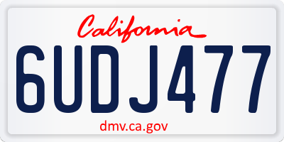 CA license plate 6UDJ477