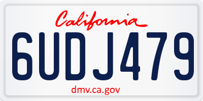CA license plate 6UDJ479