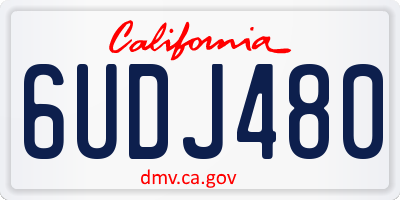 CA license plate 6UDJ480