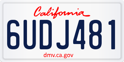 CA license plate 6UDJ481