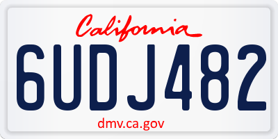 CA license plate 6UDJ482