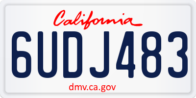 CA license plate 6UDJ483