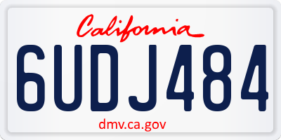 CA license plate 6UDJ484