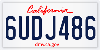 CA license plate 6UDJ486
