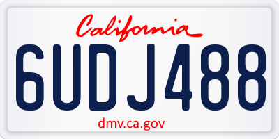 CA license plate 6UDJ488