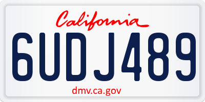 CA license plate 6UDJ489