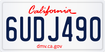 CA license plate 6UDJ490