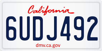 CA license plate 6UDJ492