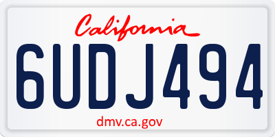 CA license plate 6UDJ494