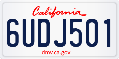 CA license plate 6UDJ501