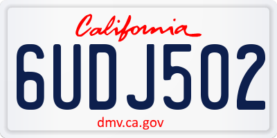CA license plate 6UDJ502