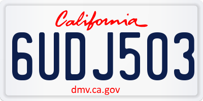CA license plate 6UDJ503