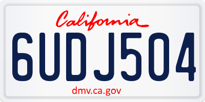 CA license plate 6UDJ504