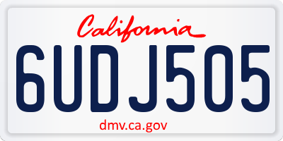 CA license plate 6UDJ505
