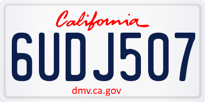 CA license plate 6UDJ507