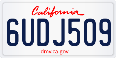 CA license plate 6UDJ509
