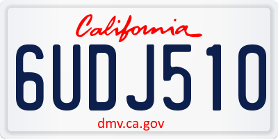 CA license plate 6UDJ510