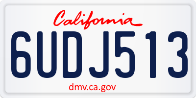 CA license plate 6UDJ513