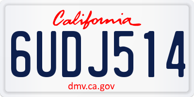 CA license plate 6UDJ514