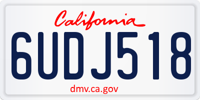 CA license plate 6UDJ518