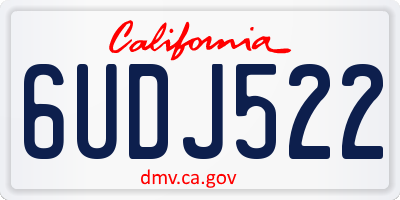 CA license plate 6UDJ522