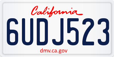 CA license plate 6UDJ523