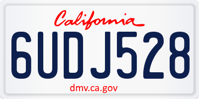 CA license plate 6UDJ528
