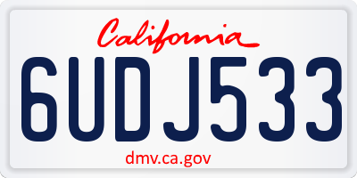 CA license plate 6UDJ533