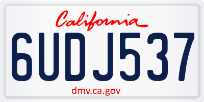 CA license plate 6UDJ537
